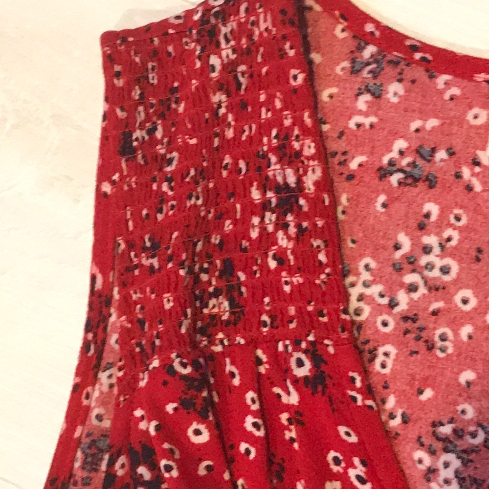 Universal Thread Red Floral Wrap Dress - Picture 2 of 8